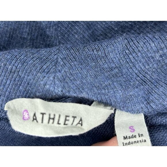 Athleta Studio Wrap Open Front Sweater Jacket Womens Sm Magnetic Clasp Navy Blue - Picture 7 of 11